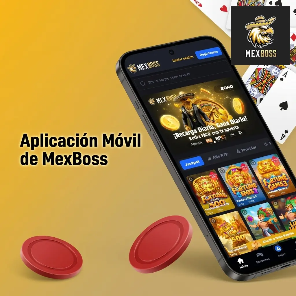 Aplicación móvil MexBoss en Android e iOS con casino en vivo, apuestas deportivas, depósitos y retiros