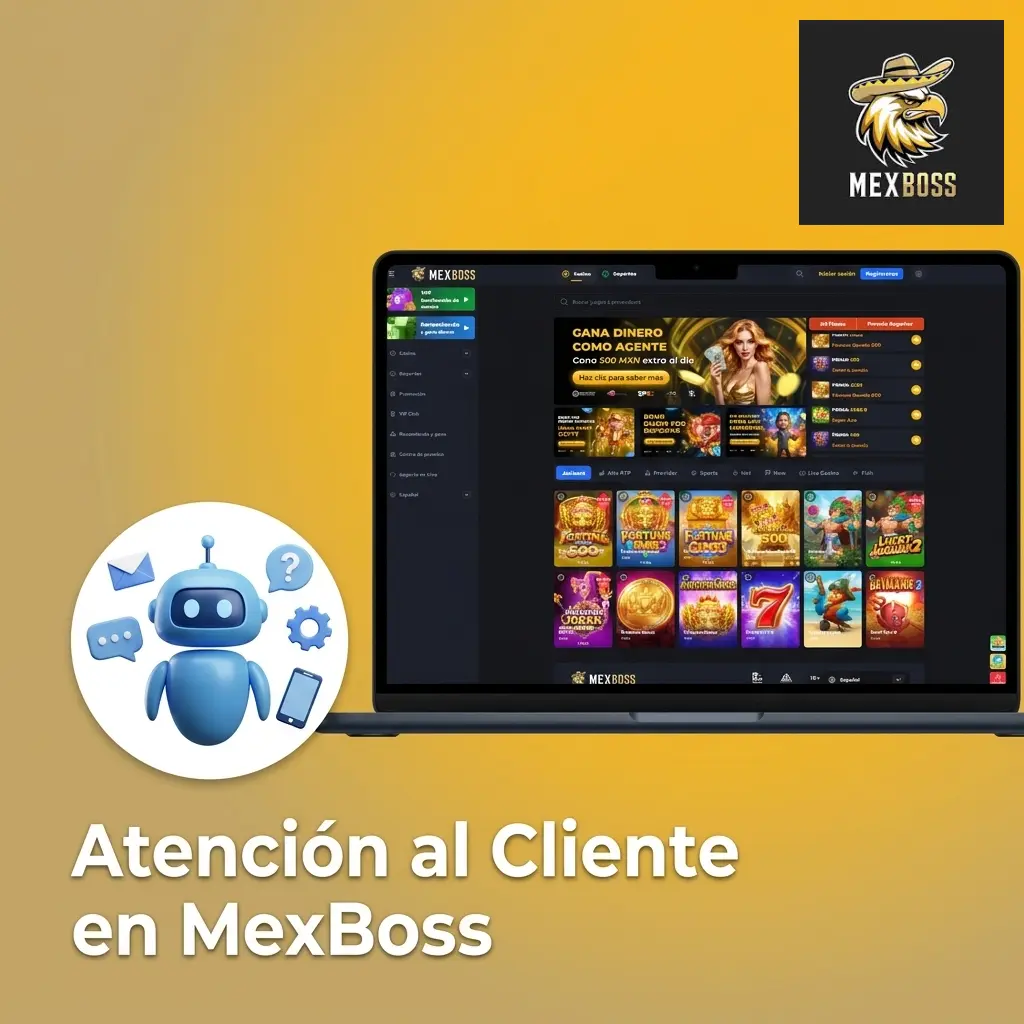 Equipo de atención al cliente de MexBoss disponible 24/7 por chat, correo y Telegram en español