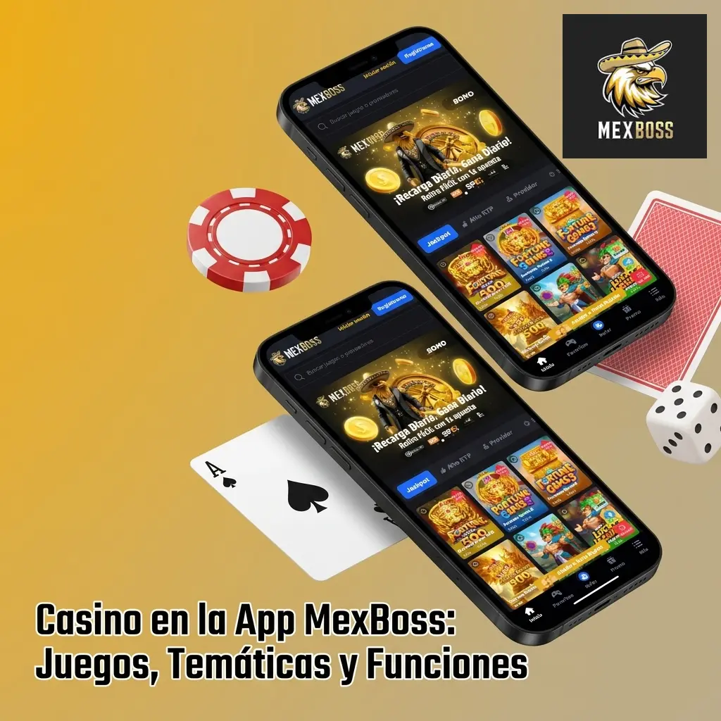 Interfaz de casino MexBoss con más de 3000 juegos de slots, ruleta y blackjack para jugadores de México